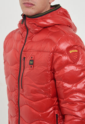 BLAUER Giubbotto Uomo Piumino Invernale Ondulato Rosso