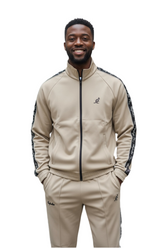 AUSTRALIAN Tuta Con Zip In Neoprene Con Bande Laterali Beige/Nera