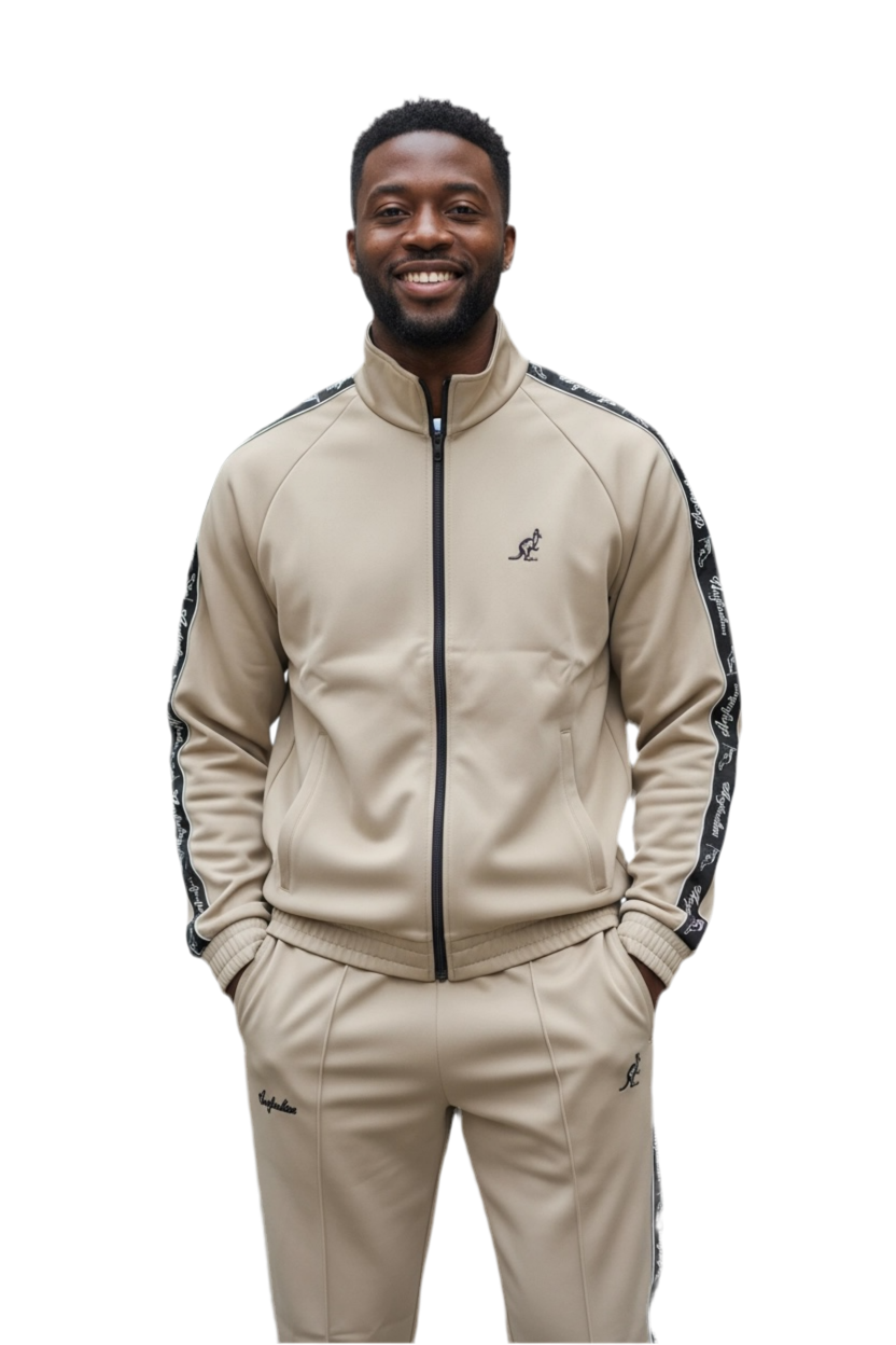 AUSTRALIAN Tuta Con Zip In Neoprene Con Bande Laterali Beige/Nera
