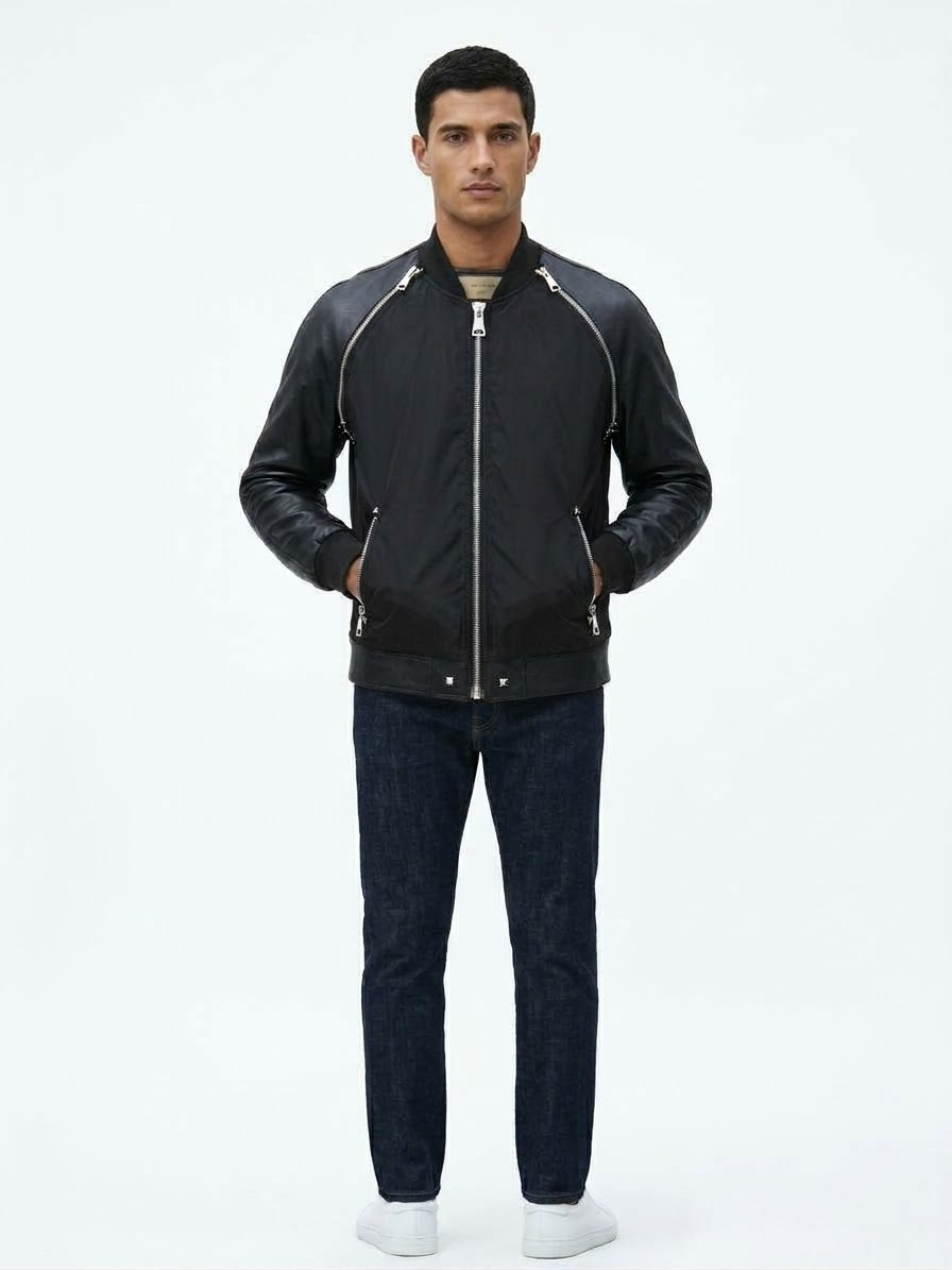 SOLDIER Jacket In Nylon Con Zip Nero