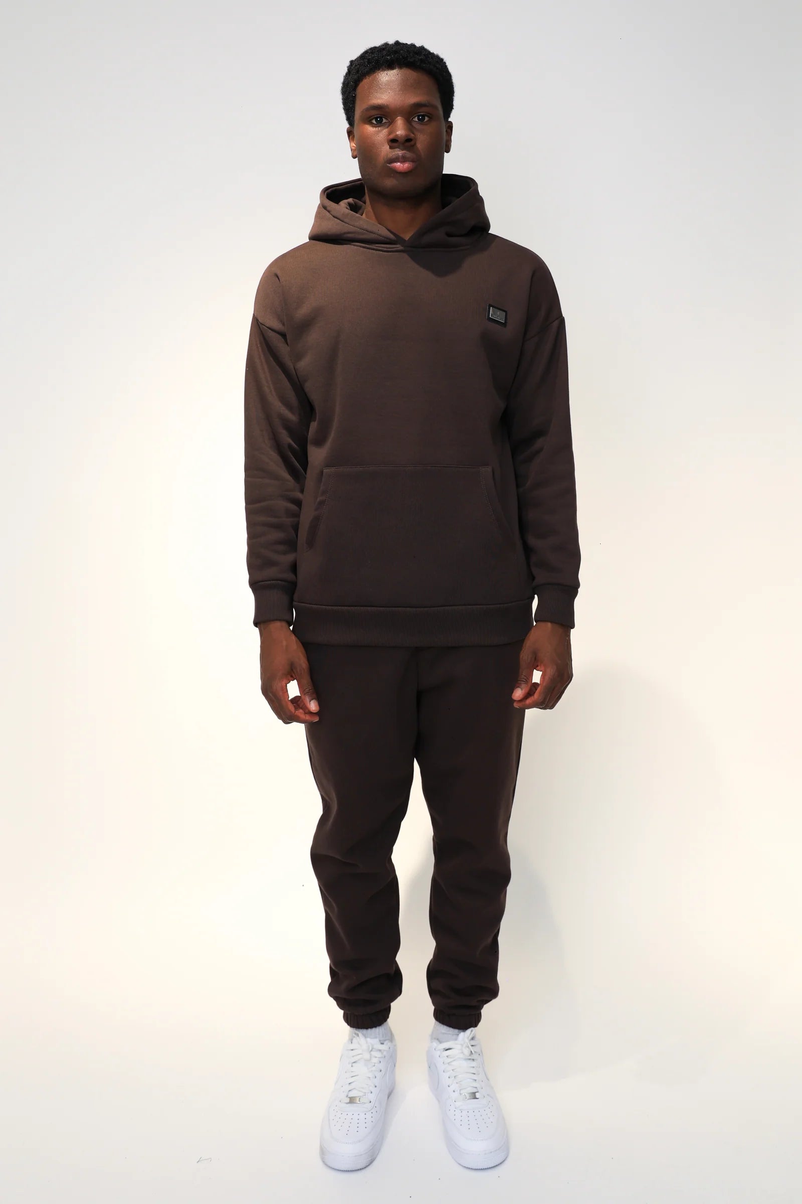 SOLDIER Tuta Felpata Con Cappuccio Marrone