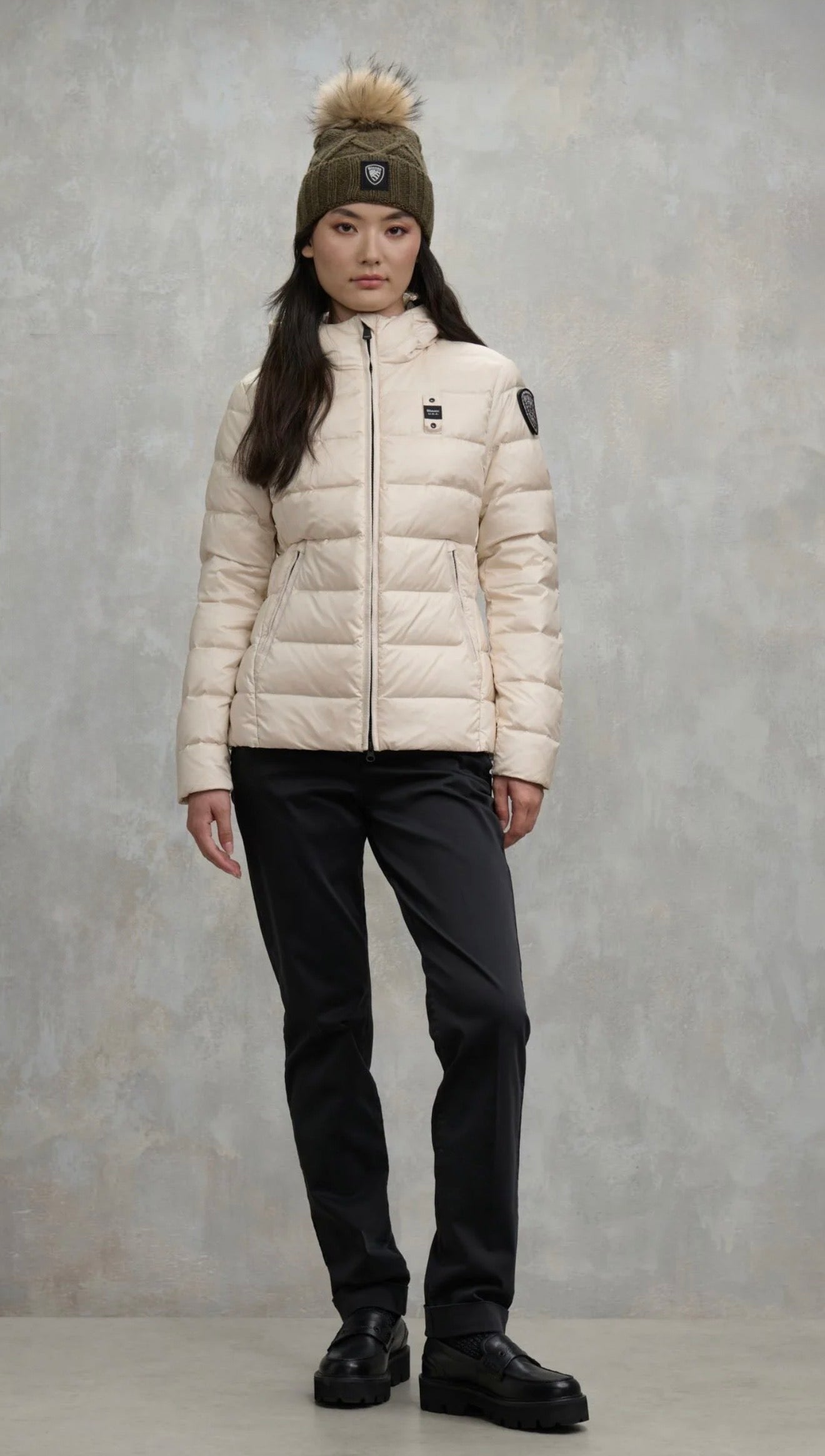 BLAUER Giubbotto Donna Piumino Invernale Fasciato Beige