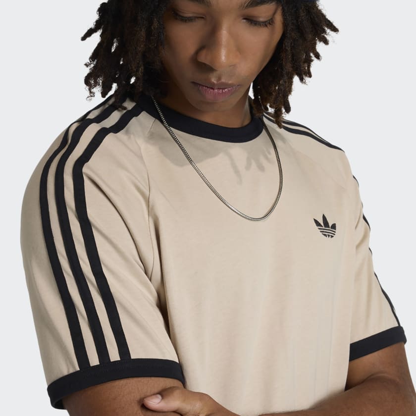 Adidas Originals T-Shirt 3 Stripes Uomo Beige