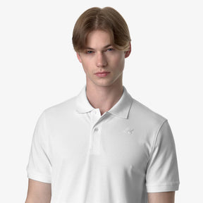 K-WAY Polo Amede Pique Logo Tono Su Tono Bianca