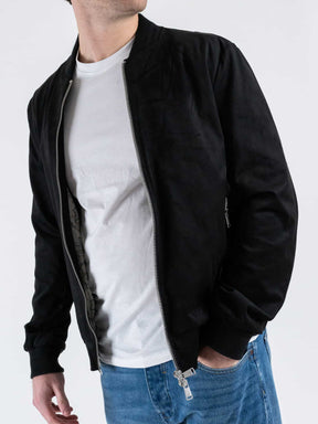 GIANNI LUPO Jacket In Renna Collo Alla Coreana Nero