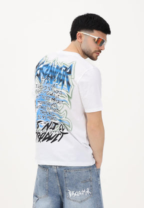 DISCLAIMER T-Shirt Basic Con Stampa Scritta Retro Bianco