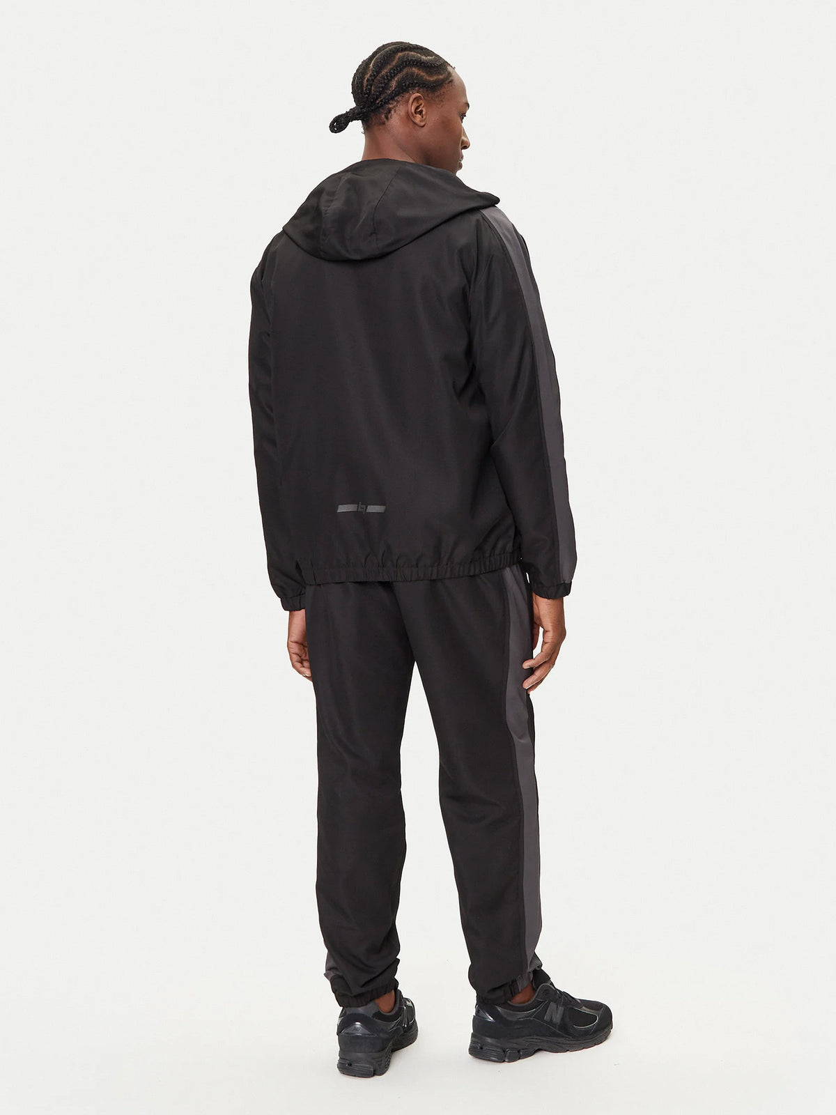 EMPORIO ARMANI Tuta Leggera In Microfibra Con Zip e Cappuccio Nera/Grigio 25/26