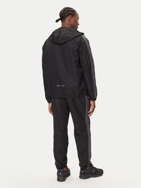 EMPORIO ARMANI Tuta Leggera In Microfibra Con Zip e Cappuccio Nera/Grigio 25/26