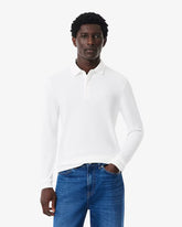 LACOSTE Polo a Maniche Lunghe Regular In Piquè Elasticizzato Bianca
