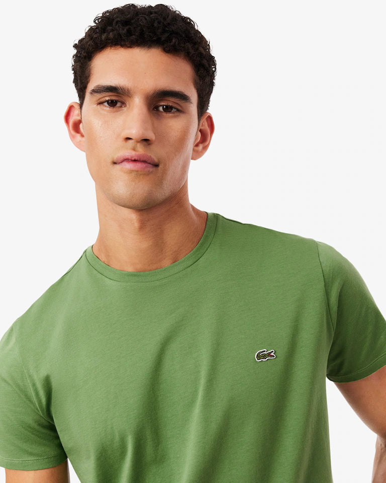 LACOSTE T-Shirt Basic In Cotone Pima Verde Chiaro