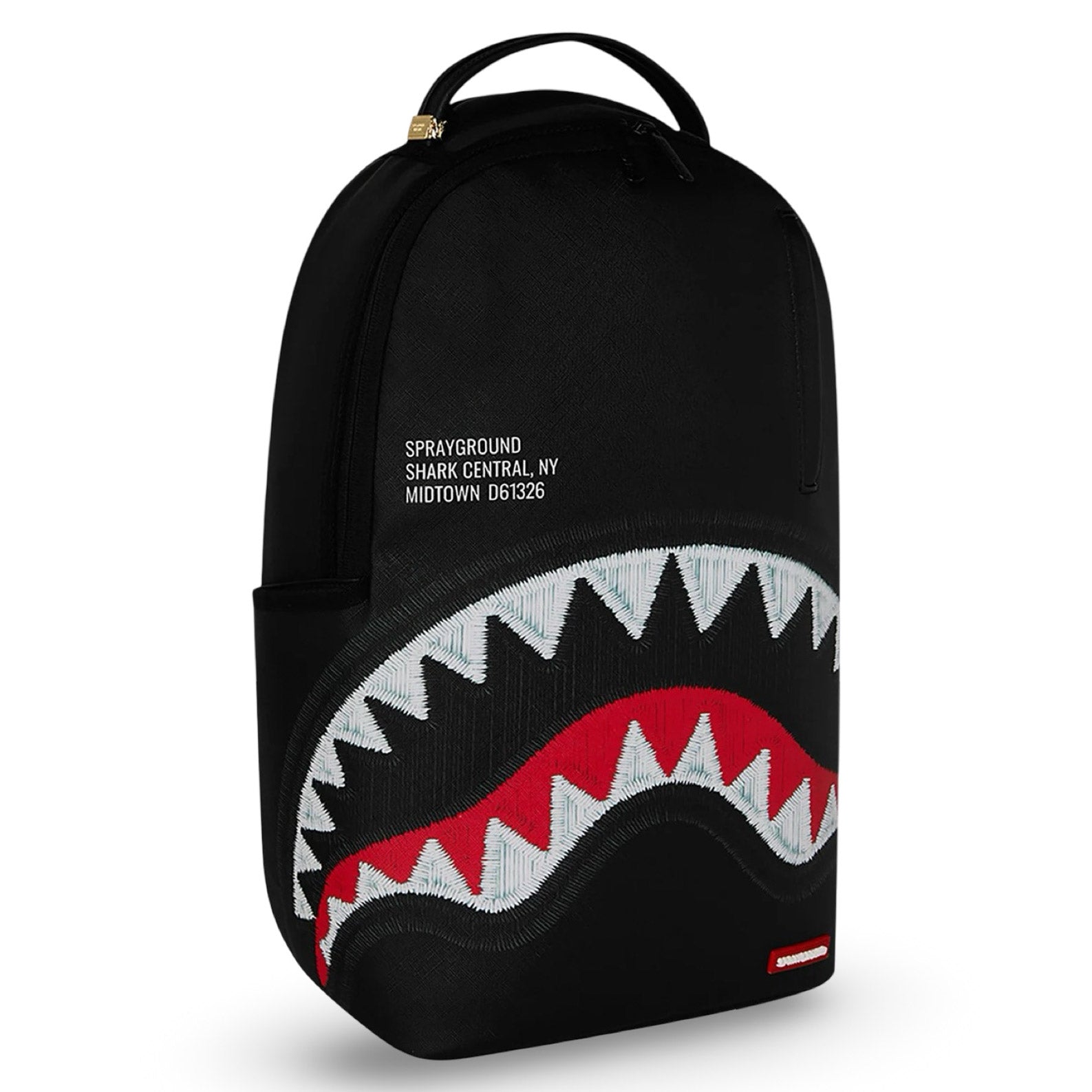 SPRAYGROUND Zaino Shark central black embroidered Nero
