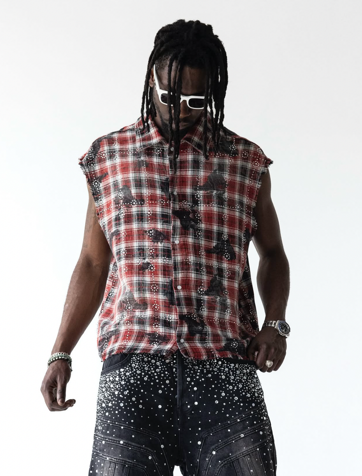 BLACK ISLAND BLACK ISLAND Camicione a Quadretti Smanicato Rosso Dettagli Neri - foto 4 - Tommaseo Clothing