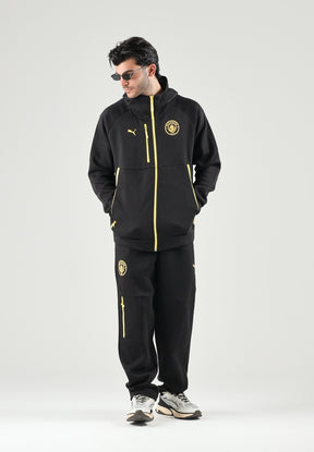 PUMA Tuta Completa In Cotone Garzato Manchester City Nera/Gialla