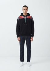 COUNTY OF MILAN Felpa Con Cappuccio Marcelo Burlon Nera Con Ali Rosse