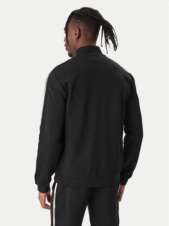 EMPORIO ARMANI Tuta Completa In Cotone Con Zip Senza Cappuccio Con Dettagli Beige Nera