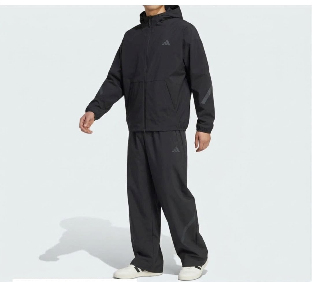 ADIDAS Tuta Completa Con Zip e Cappuccio Nero