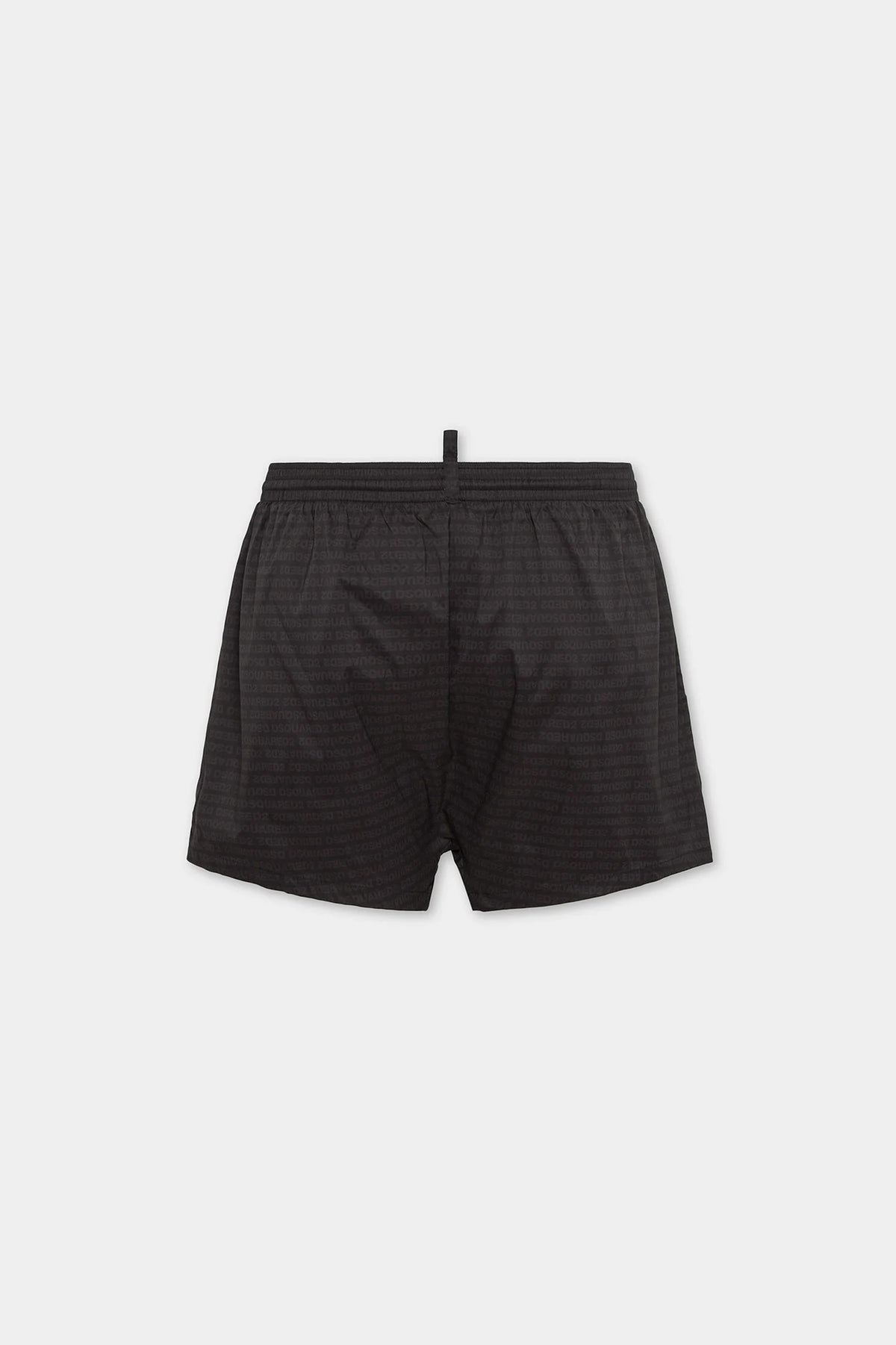 DSQUARED2 Costume Da Bagno Con Loghi e Scritta Verticale Nero/Bianco