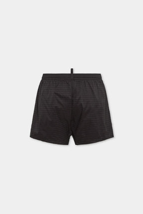 DSQUARED2 Costume Da Bagno Con Loghi e Scritta Verticale Nero/Bianco