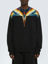 COUNTY OF MILAN Felpa Con Stampa Con Ali Blu/Bianca/Rossa Girocollo Nera