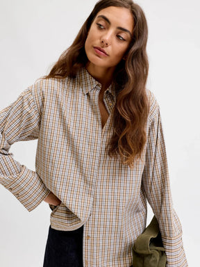 JJXX Donna Jxcaro Camicia A Quadri beige  AW26