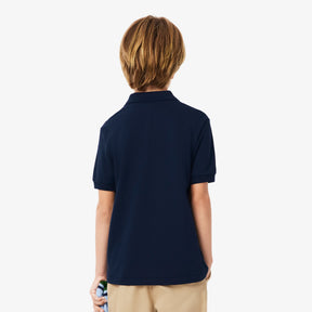 LACOSTE Polo In Cotone Piqué Bambino/Bambina Basic Blu