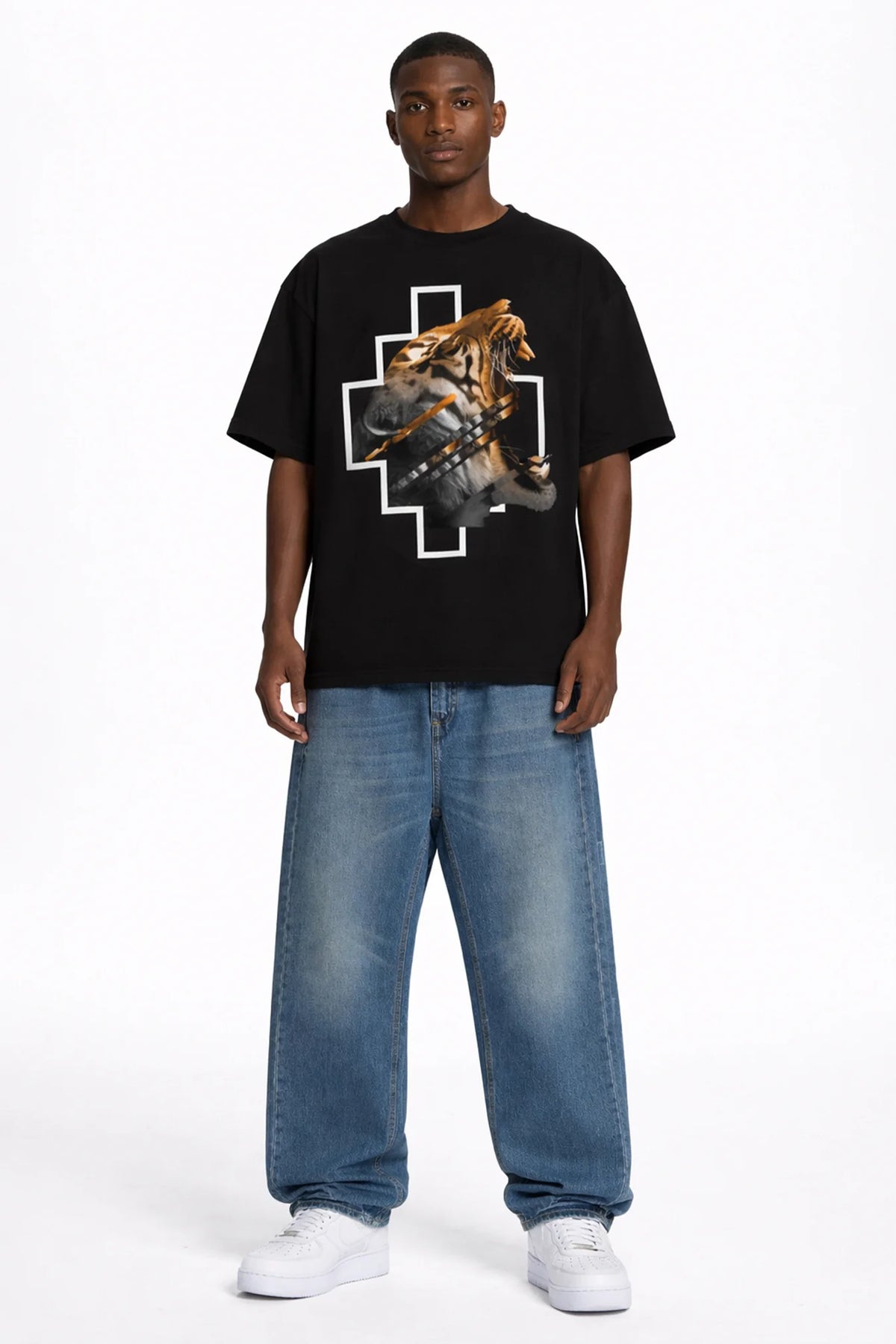 COUNTY OF MILAN Marcelo Burlon T-Shirt Con Stampa Tigre Nera
