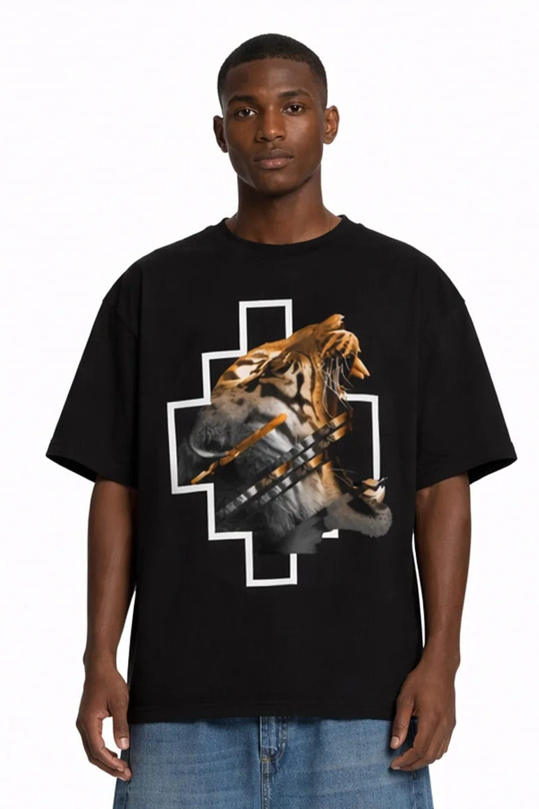 COUNTY OF MILAN Marcelo Burlon T-Shirt Con Stampa Tigre Nera