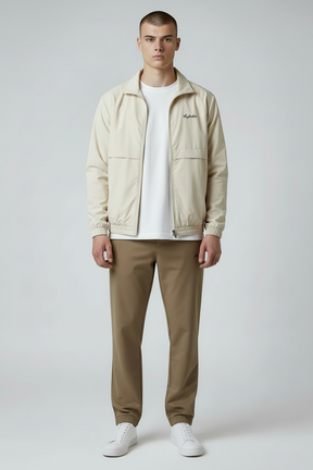 AUSTRALIAN Tuta Completa In Microfibra Con Zip Beige/Marrone SS26