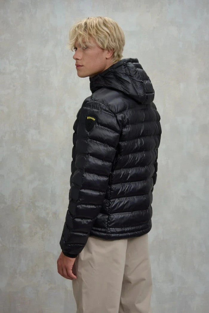 BLAUER Giubbotto Uomo Ovattato Invernale Termosaldato Fasciato Nero