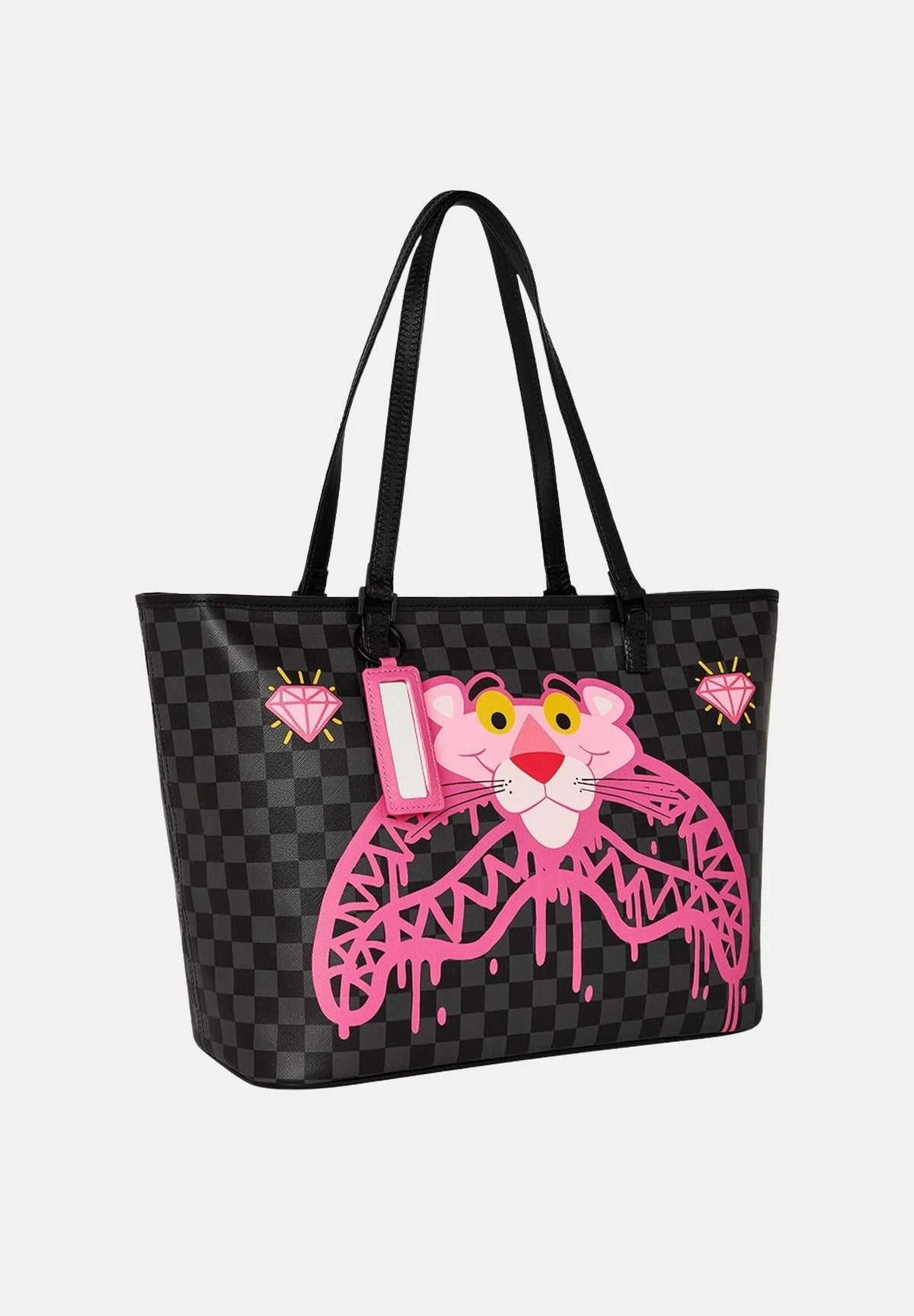 SPRAYGROUND x PANTERA ROSA BORSA PINK PANTHER DRIPPY DIAMONDS nera/rosa