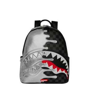 SPRAYGROUND Zaienetto In Pelle Silver Side Drip