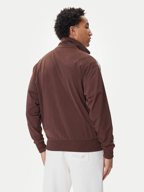 Adidas Originals Felpa con Zip Uomo Marrone Strisce Bianche