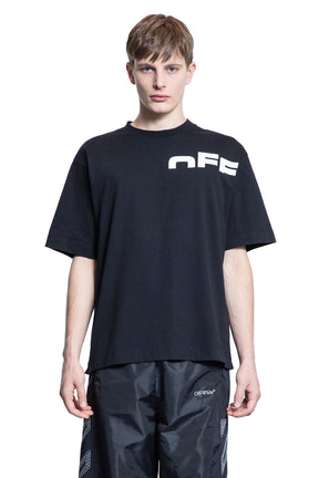 OFF-WHITE T-shirt Logo Avanti Stampa Retro Nera e Bianca