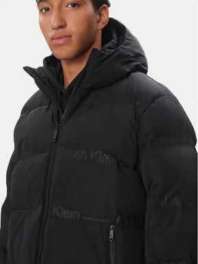 CALVIN KLEIN Giubbotto Con Cappuccio Con Loghi Nero