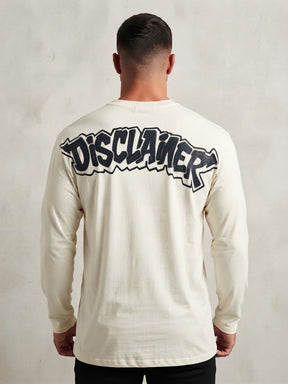 DISCLAIMER Felpa Girocollo Scritta Retro Beige