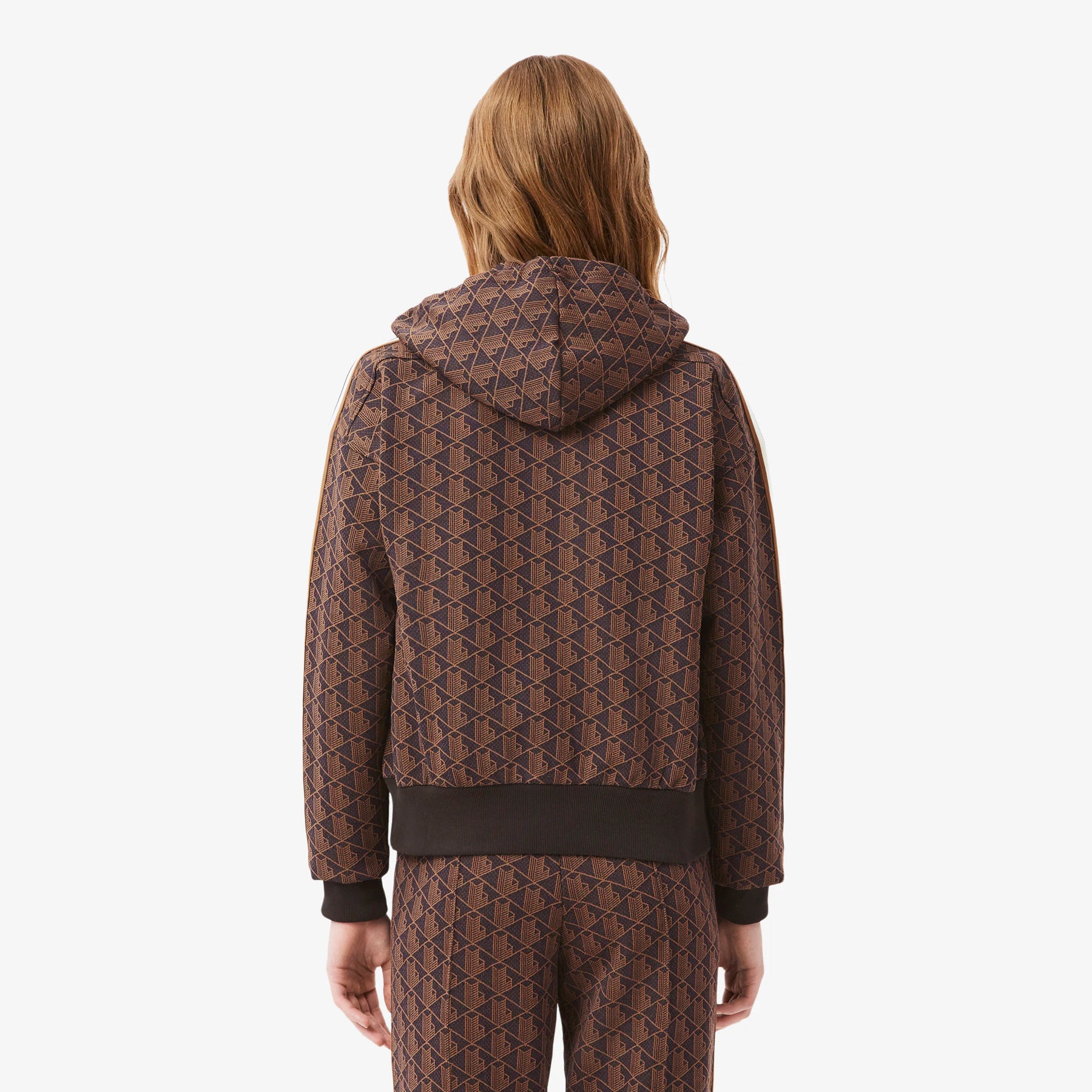 LACOSTE Tuta Monogram Donna Marrone\Viola