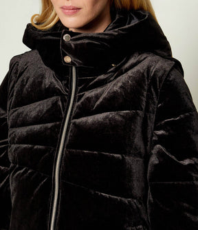 EMPORIO ARMANI DONNA GIUBBOTTO/SMANICATO EFFETTO CINIGLIA NERO