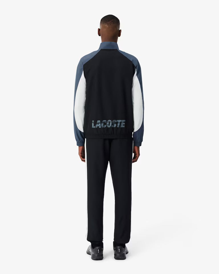 LACOSTE Tuta Sportiva Colorblock Senza Cappuccio Con Stampa Celeste/Blu