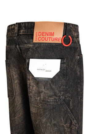PATRIÒT Jeans Baggy Loose Fit Carpenter Nero Sabbiato