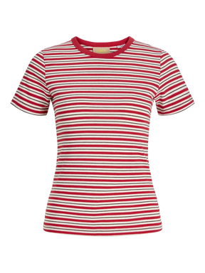 JJXX JXGIGI T-SHIRT A RIGHE ROSSA DONNA