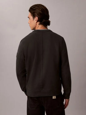 CALVIN KLEIN Felpa Girocollo Logo Manica Nero