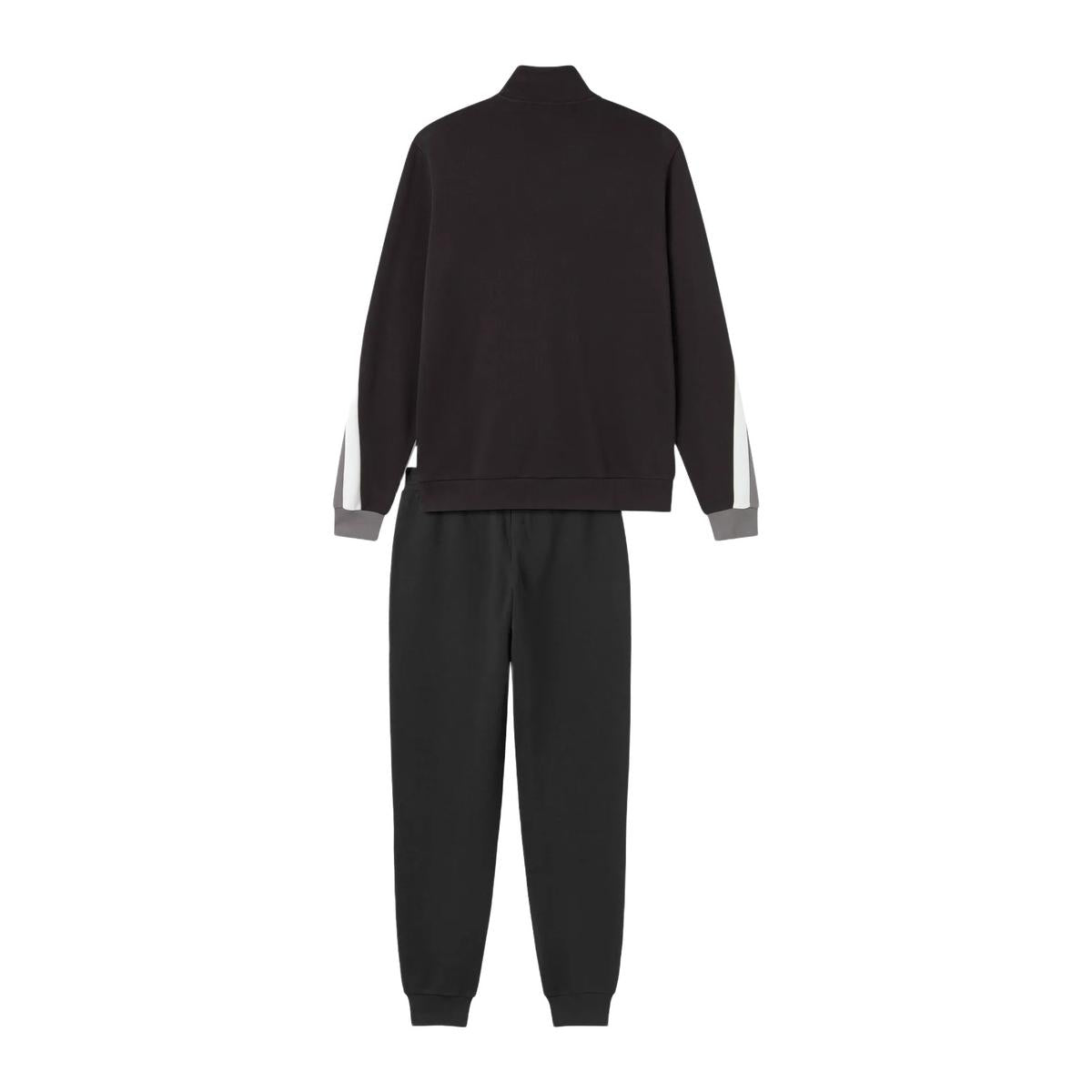 PUMA Tuta In Cotone Garzato Con Zip Nera/Grigia