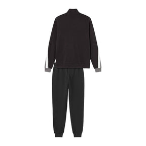 PUMA Tuta In Cotone Garzato Con Zip Nera/Grigia