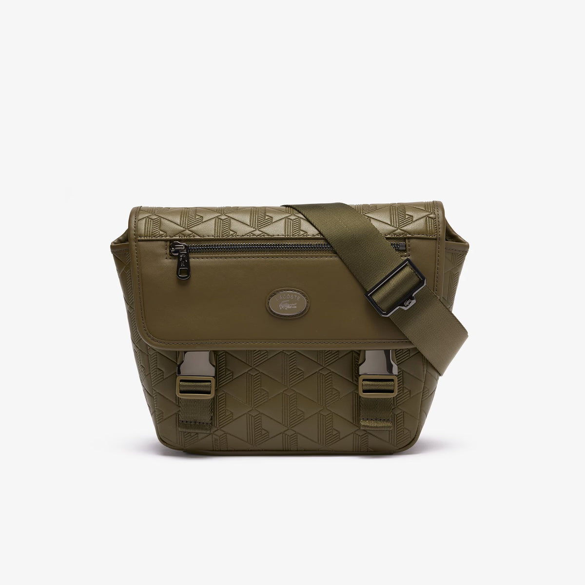 LACOSTE Borsello a Tracolla Monogram Grande Verde Militare