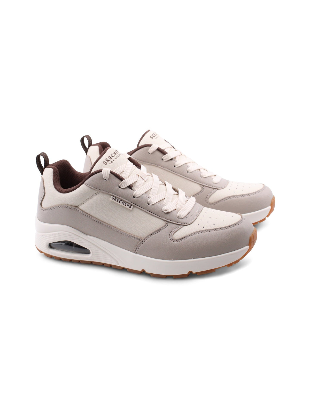 SKECHERS Air Cooled Memory Foam Los Angeles Street Crema/Grigia