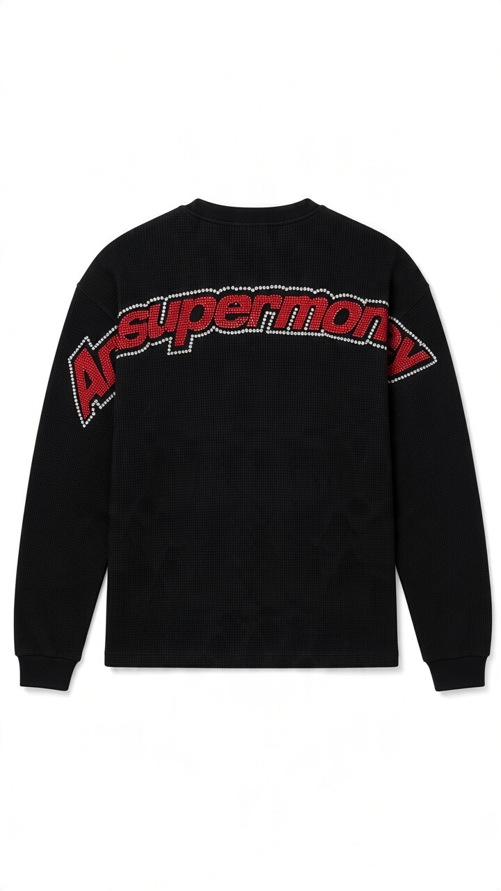 ART SUPER MONEY Felpa CIRCLE Girocollo Nera