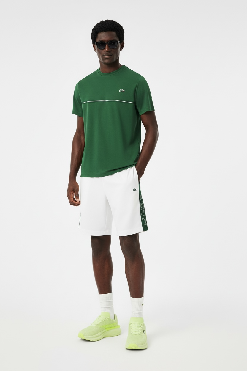 LACOSTE Completino Con Stampa Retro Verde/Bianco