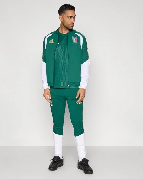 ADIDAS Tuta Italia In Microfibra Con Zip Verde