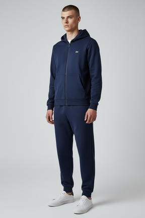 LACOSTE Tuta Felpata Con Cappuccio e Con Zip Lacoste Blu