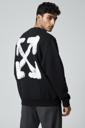 OFF WHITE Felpa Girocollo Con Logo Sul Retro Nero